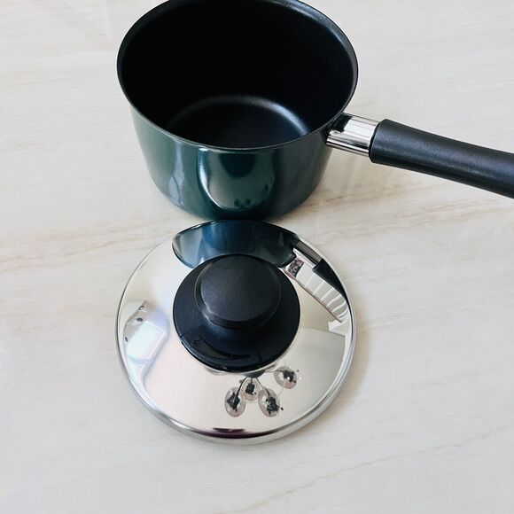 Nordic Ware USA 1.5 QT Non-stick Saucepan Dark Green with Lid - Picture 3 of 11